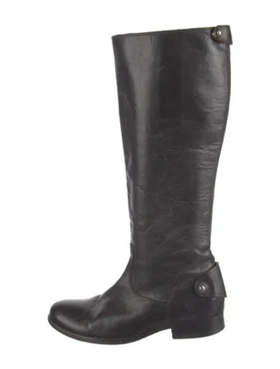 Pre-owned Frye Leather Riding Boots In Black