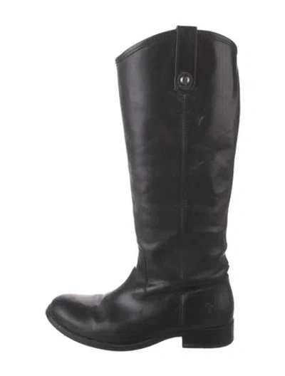 Pre-owned Frye Leather Riding Boots In Black