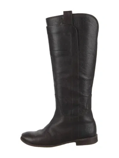 Pre-owned Frye Leather Riding Boots In Black