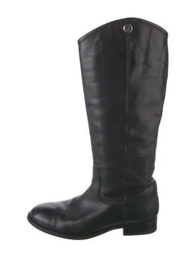 Pre-owned Frye Leather Riding Boots In Black