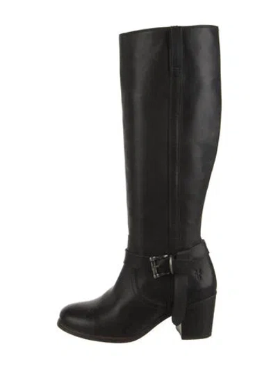 Pre-owned Frye Leather Riding Boots In Black