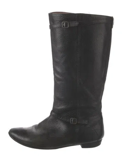Pre-owned Frye Leather Riding Boots In Black