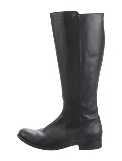 Pre-owned Frye Leather Riding Boots In Black