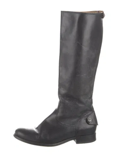 Pre-owned Frye Leather Riding Boots In Black