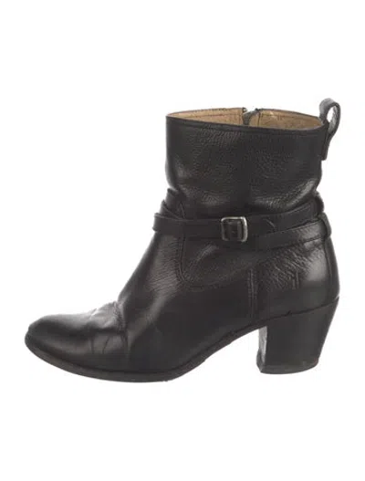 Pre-owned Frye Leather Riding Boots In Black