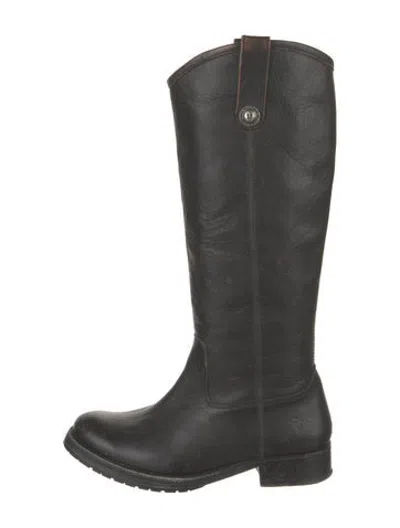 Pre-owned Frye Leather Riding Boots In Black