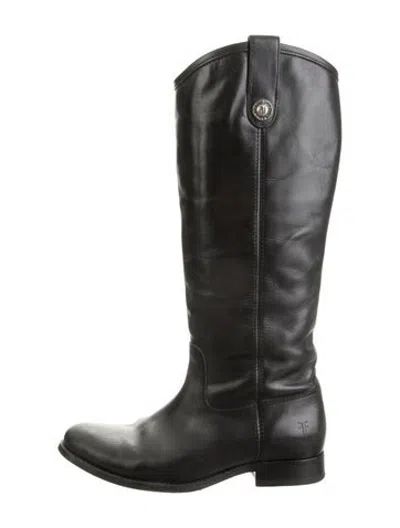 Pre-owned Frye Leather Riding Boots In Black