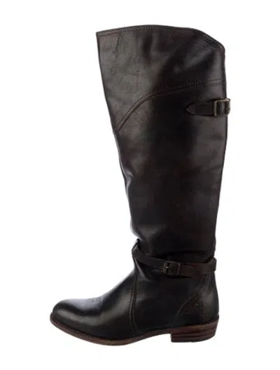 Pre-owned Frye Leather Riding Boots In Black/brown
