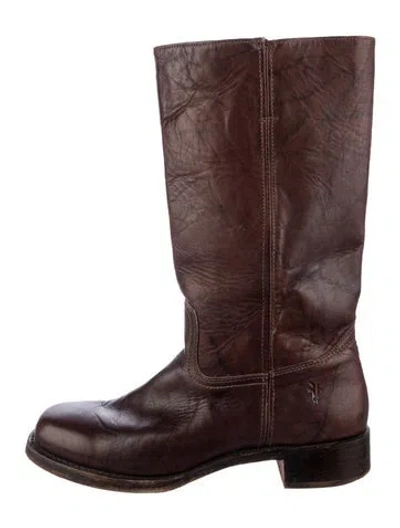 Pre-owned Frye Leather Riding Boots In Black/brown