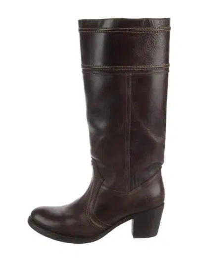 Pre-owned Frye Leather Riding Boots In Brown