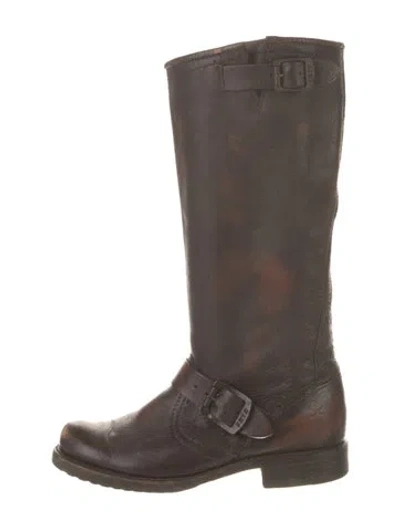 Pre-owned Frye Leather Riding Boots In Brown