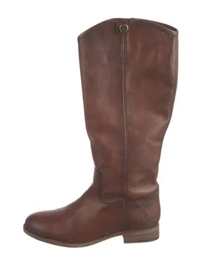 Pre-owned Frye Leather Riding Boots In Brown