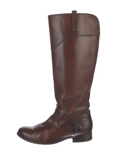 Pre-owned Frye Leather Riding Boots In Brown