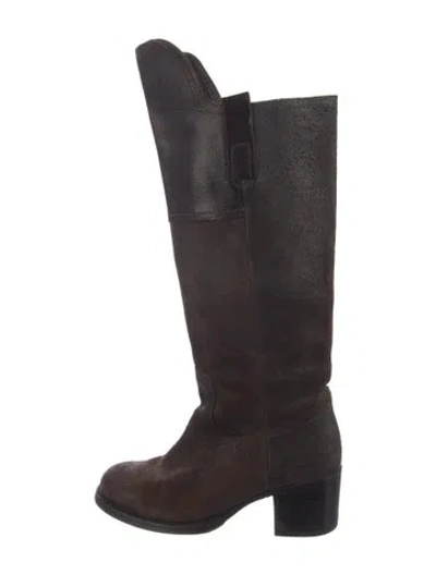 Pre-owned Frye Leather Riding Boots In Brown