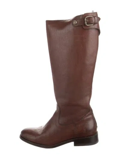 Pre-owned Frye Leather Riding Boots In Brown