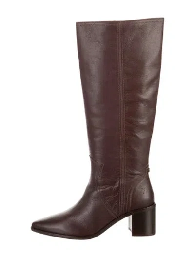 Pre-owned Frye Leather Riding Boots In Brown