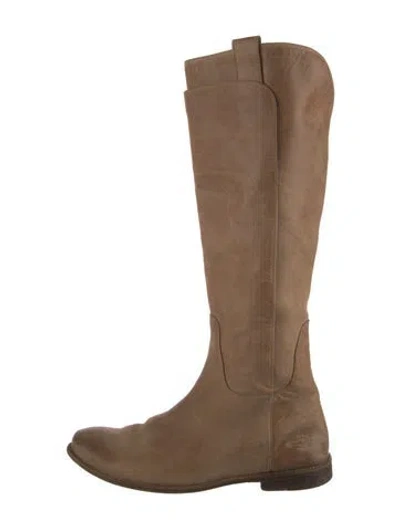Pre-owned Frye Leather Riding Boots In Brown