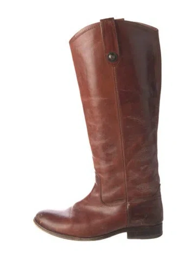 Pre-owned Frye Leather Riding Boots In Brown