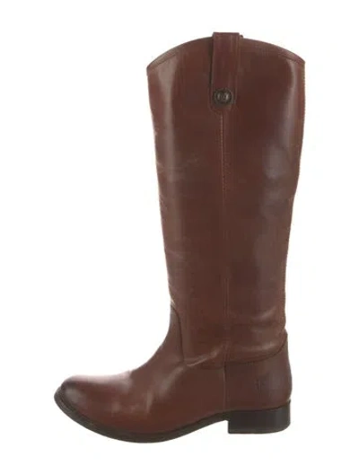Pre-owned Frye Leather Riding Boots In Brown