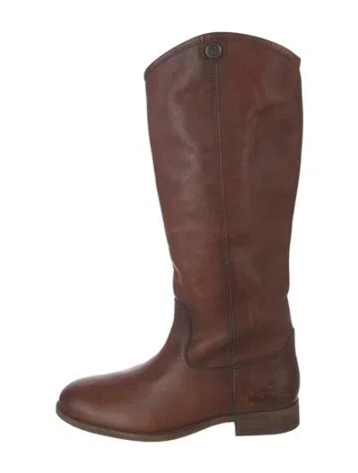 Pre-owned Frye Leather Riding Boots In Brown