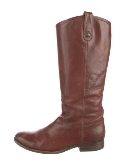 Pre-owned Frye Leather Riding Boots In Brown