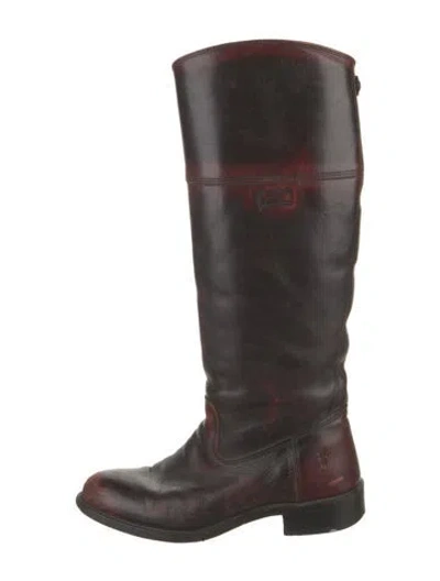 Pre-owned Frye Leather Riding Boots In Brown