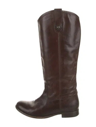 Pre-owned Frye Leather Riding Boots In Brown