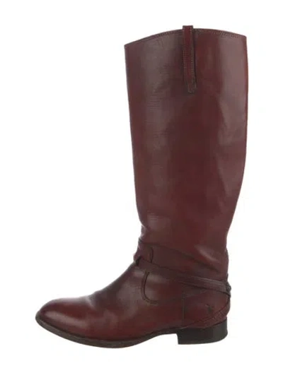 Pre-owned Frye Leather Riding Boots In Brown