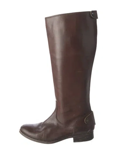 Pre-owned Frye Leather Riding Boots In Brown