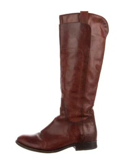 Pre-owned Frye Leather Riding Boots In Brown