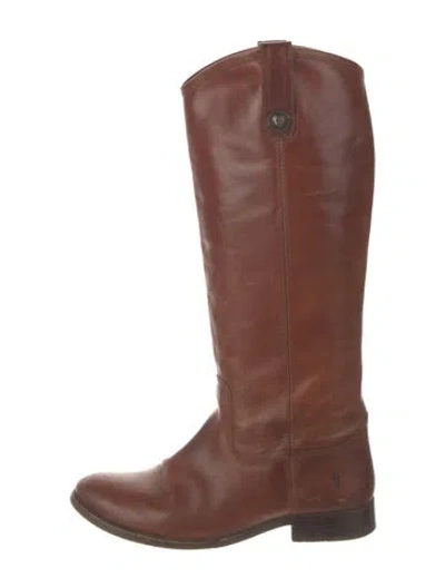 Pre-owned Frye Leather Riding Boots In Brown