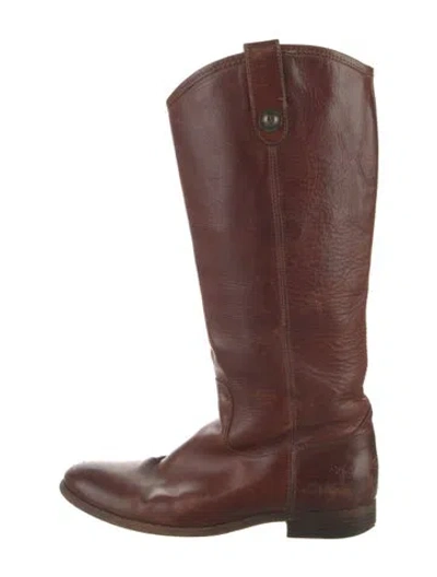 Pre-owned Frye Leather Riding Boots In Brown