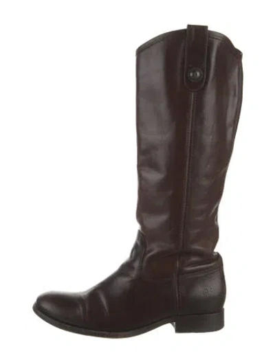 Pre-owned Frye Leather Riding Boots In Brown