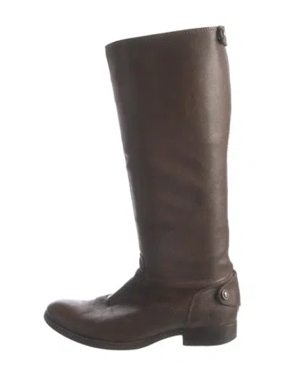 Pre-owned Frye Leather Riding Boots In Brown
