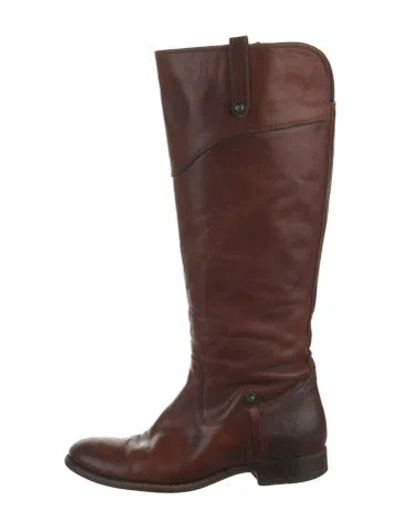 Pre-owned Frye Leather Riding Boots In Brown