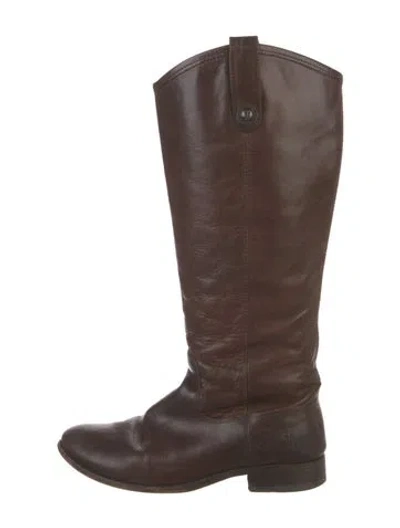 Pre-owned Frye Leather Riding Boots In Brown