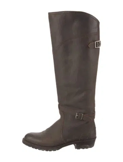 Pre-owned Frye Leather Riding Boots In Brown