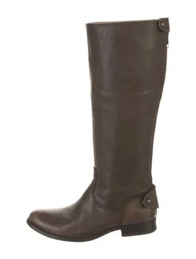 Pre-owned Frye Leather Riding Boots In Brown
