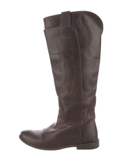 Pre-owned Frye Leather Riding Boots In Brown