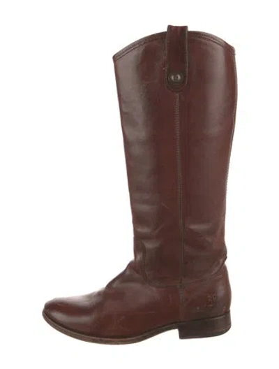 Pre-owned Frye Leather Riding Boots In Brown