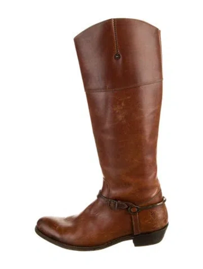 Pre-owned Frye Leather Riding Boots In Brown