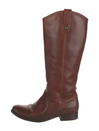 Pre-owned Frye Leather Riding Boots In Brown