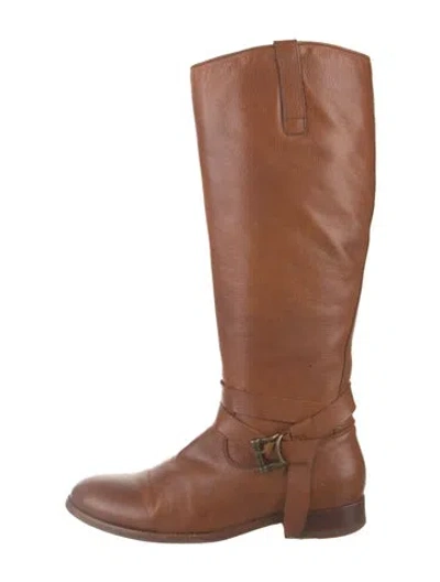 Pre-owned Frye Leather Riding Boots In Brown