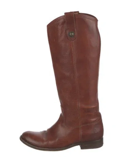 Pre-owned Frye Leather Riding Boots In Brown