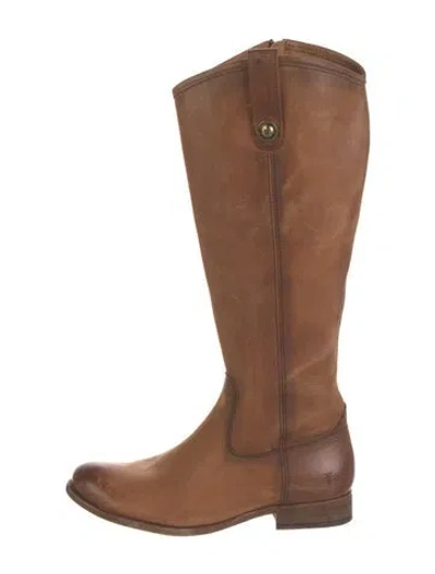Pre-owned Frye Leather Riding Boots In Brown