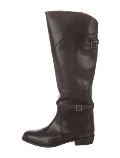 Pre-owned Frye Leather Riding Boots In Brown