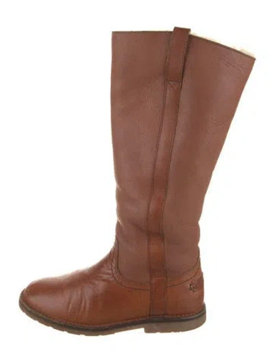 Pre-owned Frye Leather Riding Boots In Brown