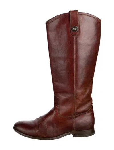 Pre-owned Frye Leather Riding Boots In Brown