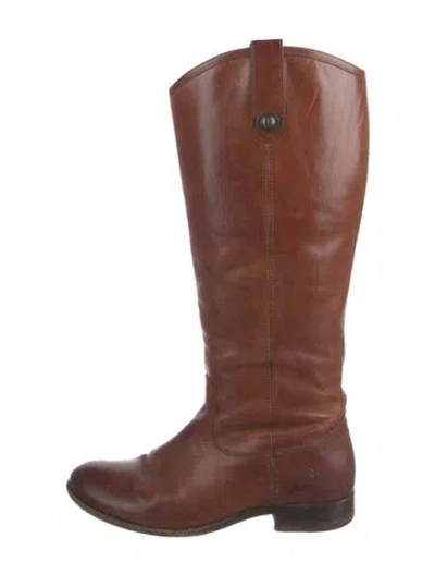 Pre-owned Frye Leather Riding Boots In Brown