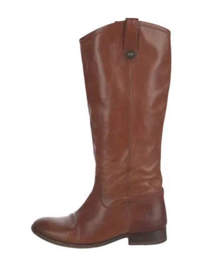 Pre-owned Frye Leather Riding Boots In Brown